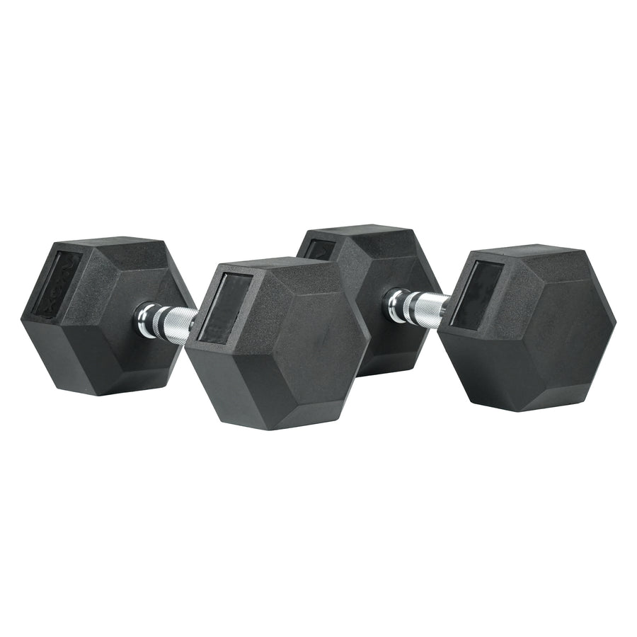 Hex Rubber Coated Dumbbell - Single 20kg