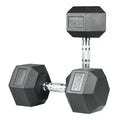 Hex Rubber Coated Dumbbell - Single 20kg