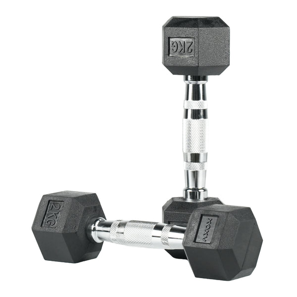 Hex Rubber Coated Dumbbell - 2 KG