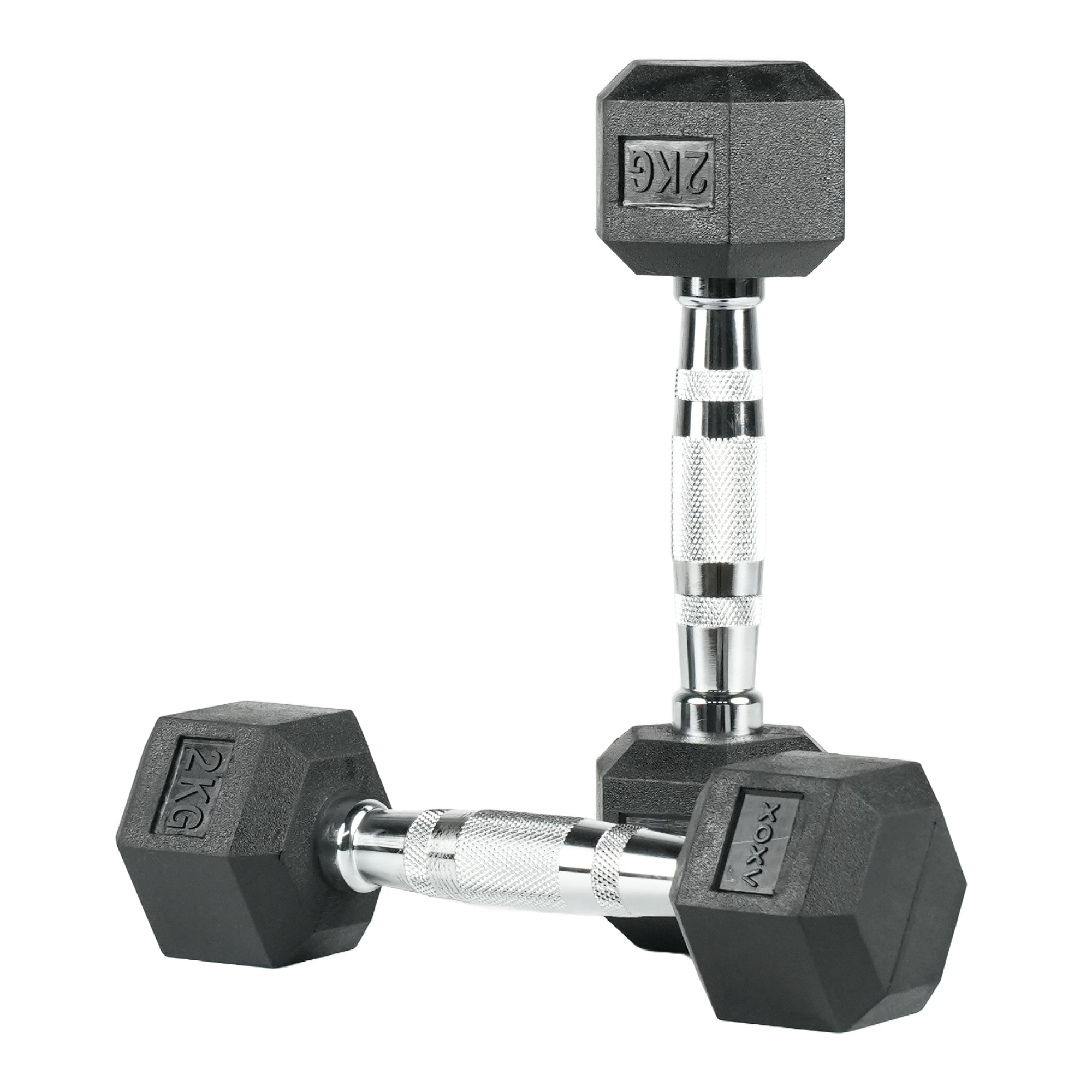Hex Rubber Coated Dumbbell - 2 KG