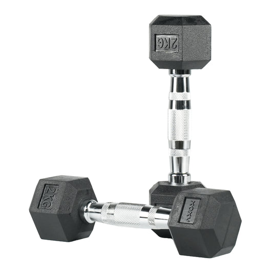 Hex Rubber Coated Dumbbell - 2 KG