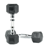 Hex Rubber Coated Dumbbell - Single 2kg