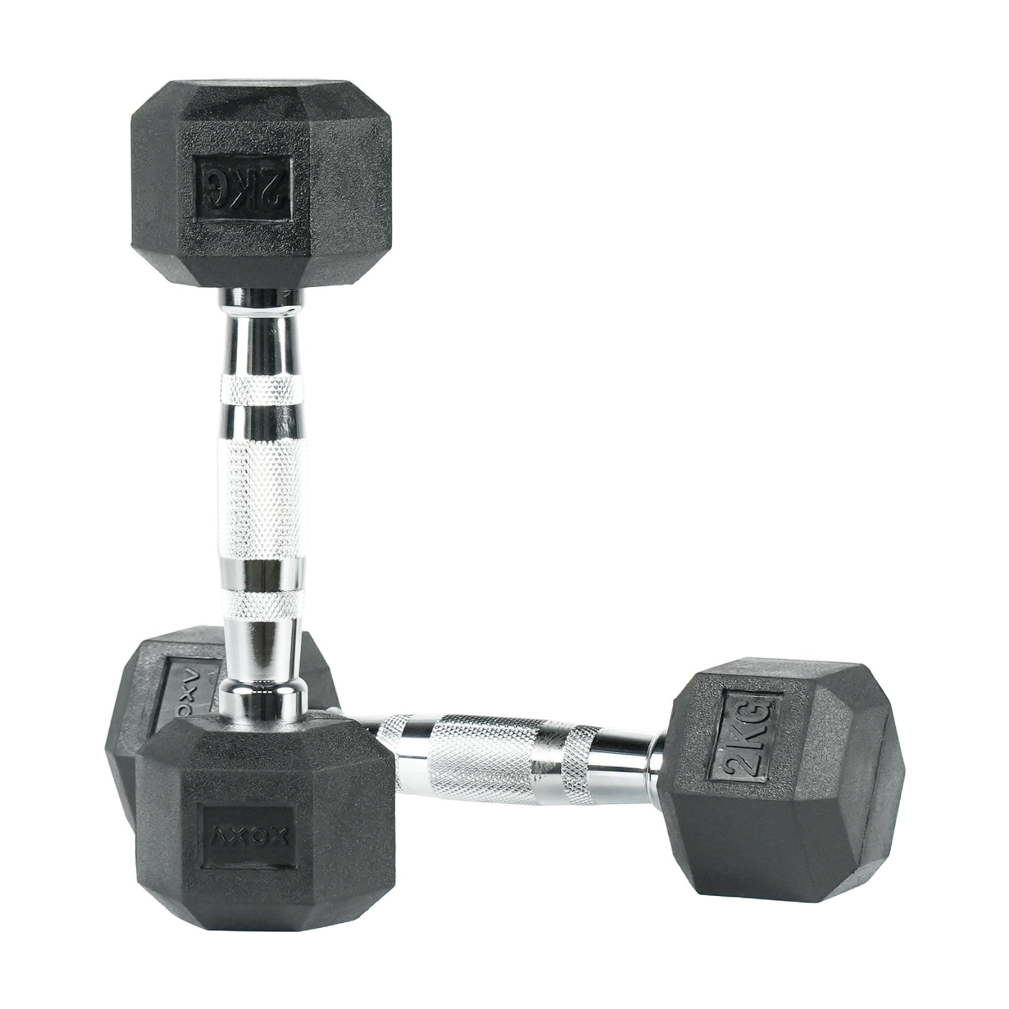 Hex Rubber Coated Dumbbell - Single 2kg