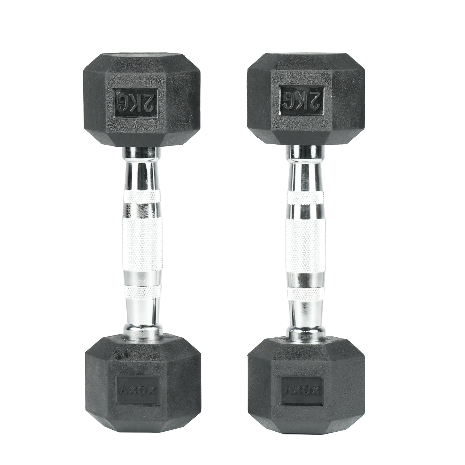 Hex Rubber Coated Dumbbell - Single 2kg