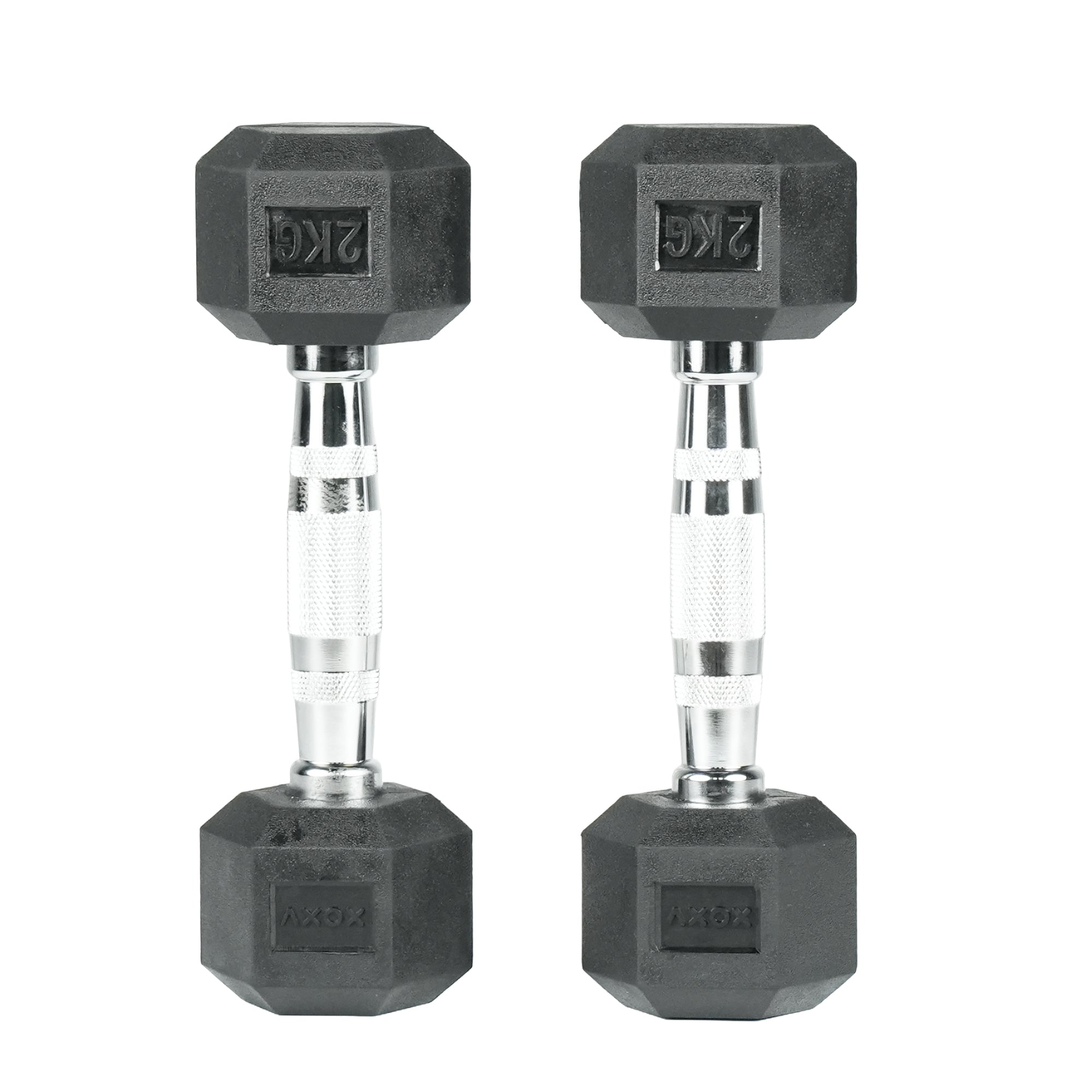 Hex Rubber Coated Dumbbell - Single 2kg
