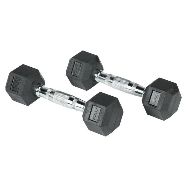 Hex Rubber Coated Dumbbell - Single 2kg