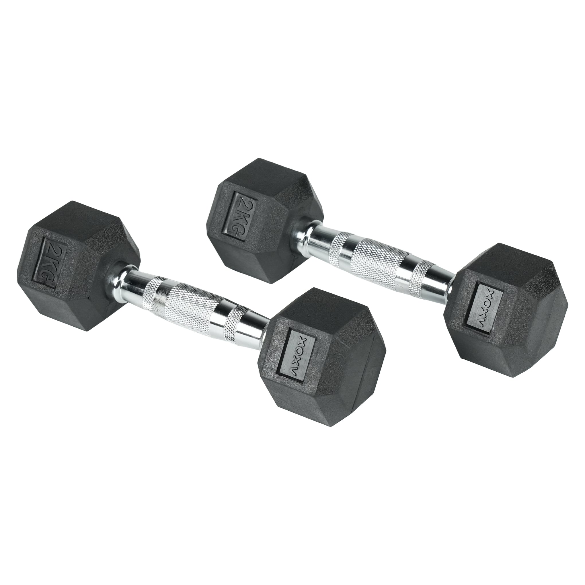 Hex Rubber Coated Dumbbell - Single 2kg