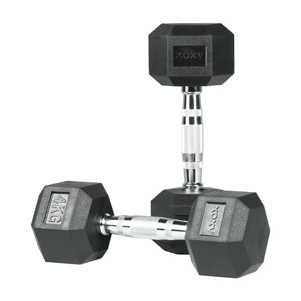 Hex Rubber Coated Dumbbell - 4 KG 