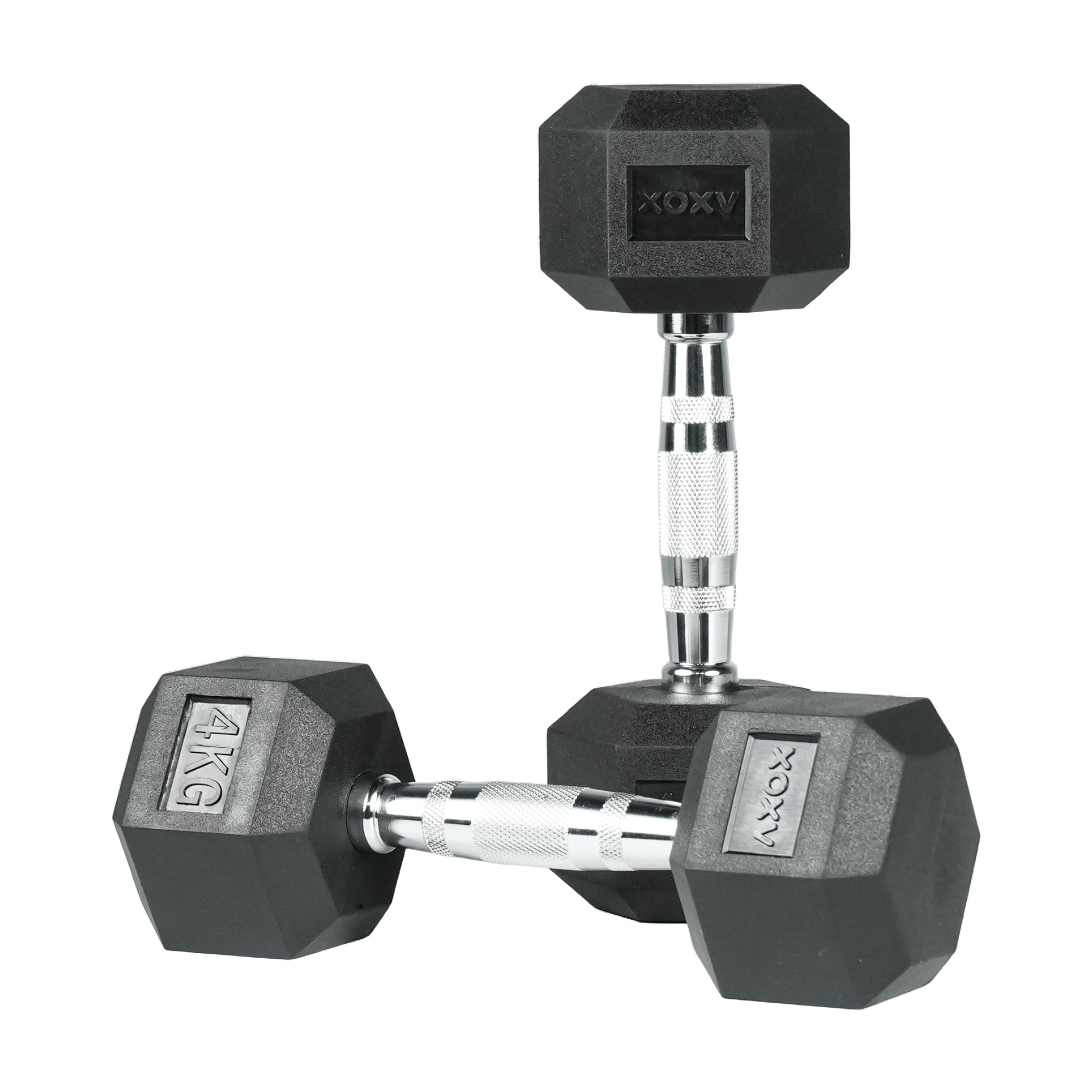 Hex Rubber Coated Dumbbell - 4 KG 