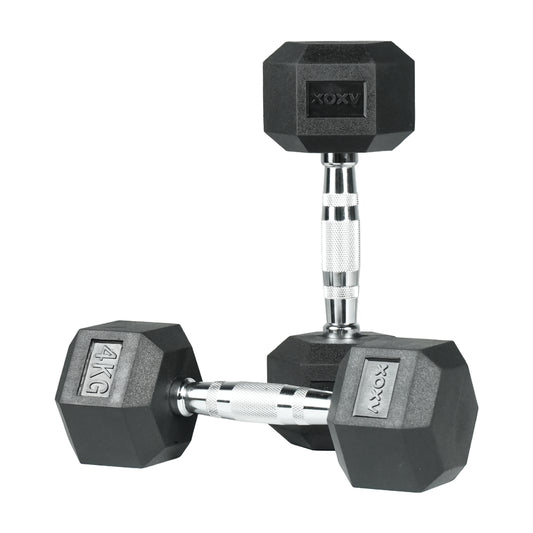 Hex Rubber Coated Dumbbell - 4 KG 
