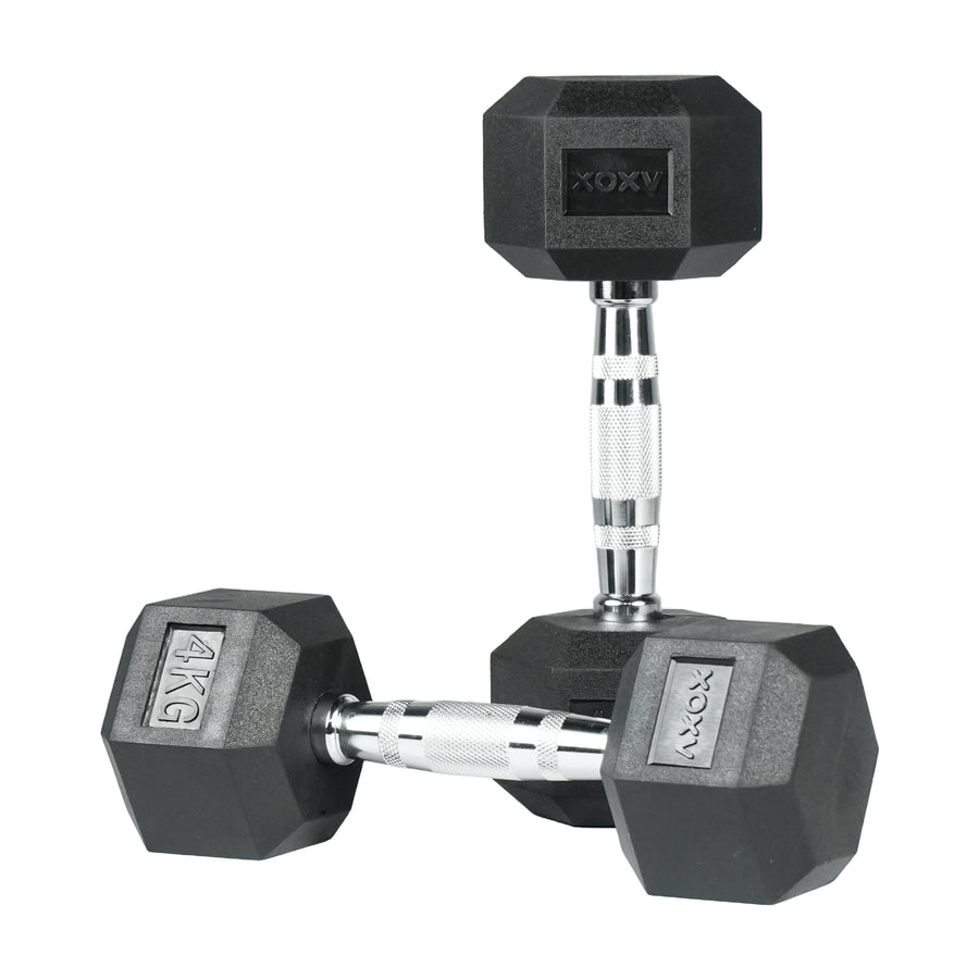 Hex Rubber Coated Dumbbell - 4 KG 