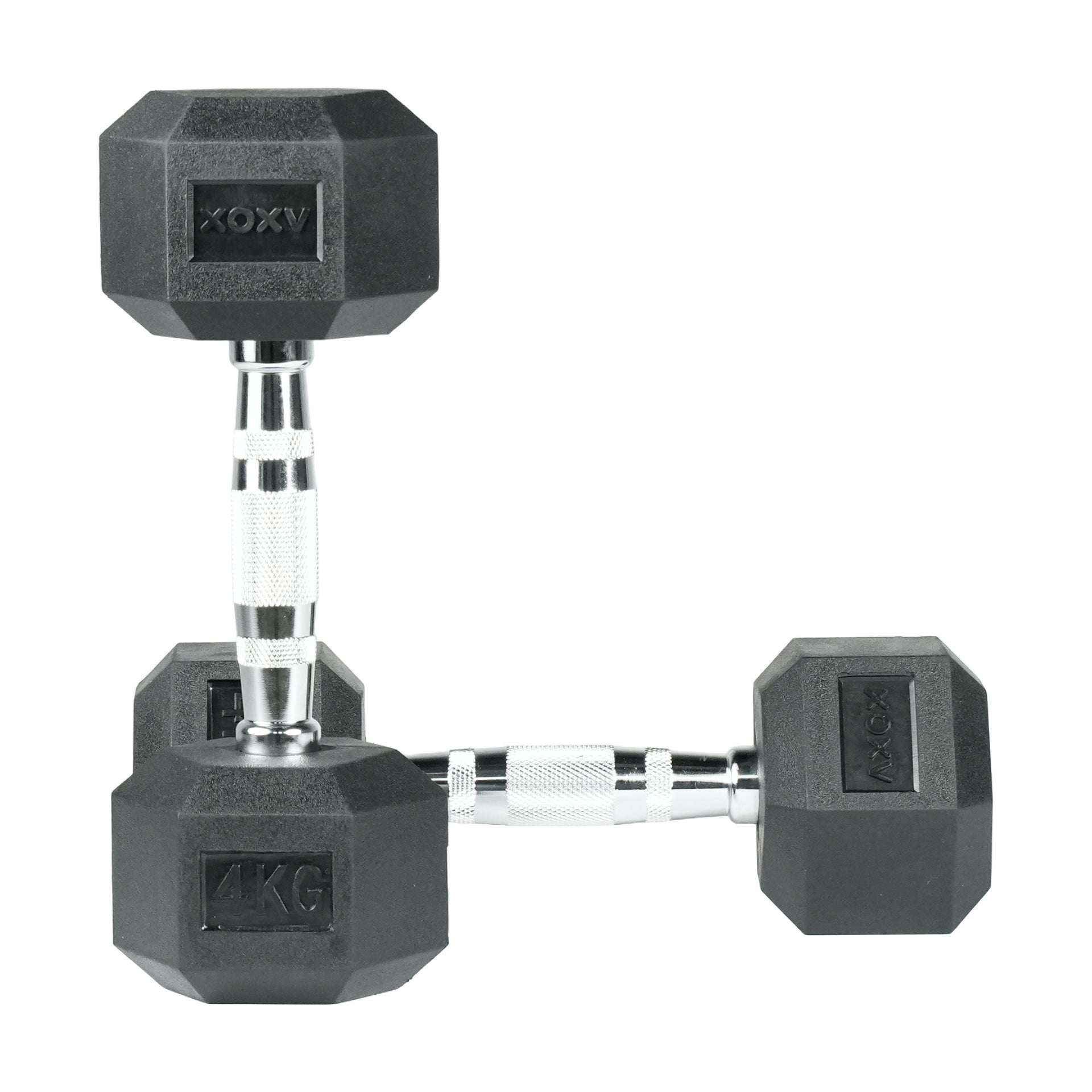 Hex Rubber Coated Dumbbell 4KG | Pair | Axox Fitness