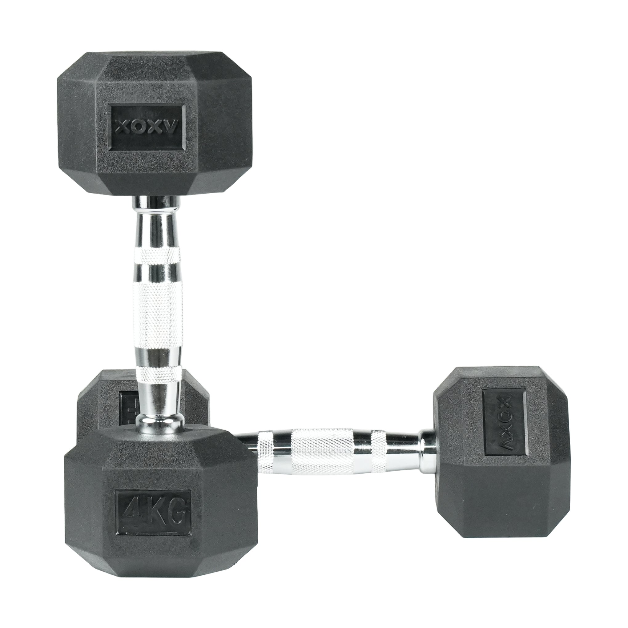 Hex Rubber Coated Dumbbell 4KG | Pair | Axox Fitness