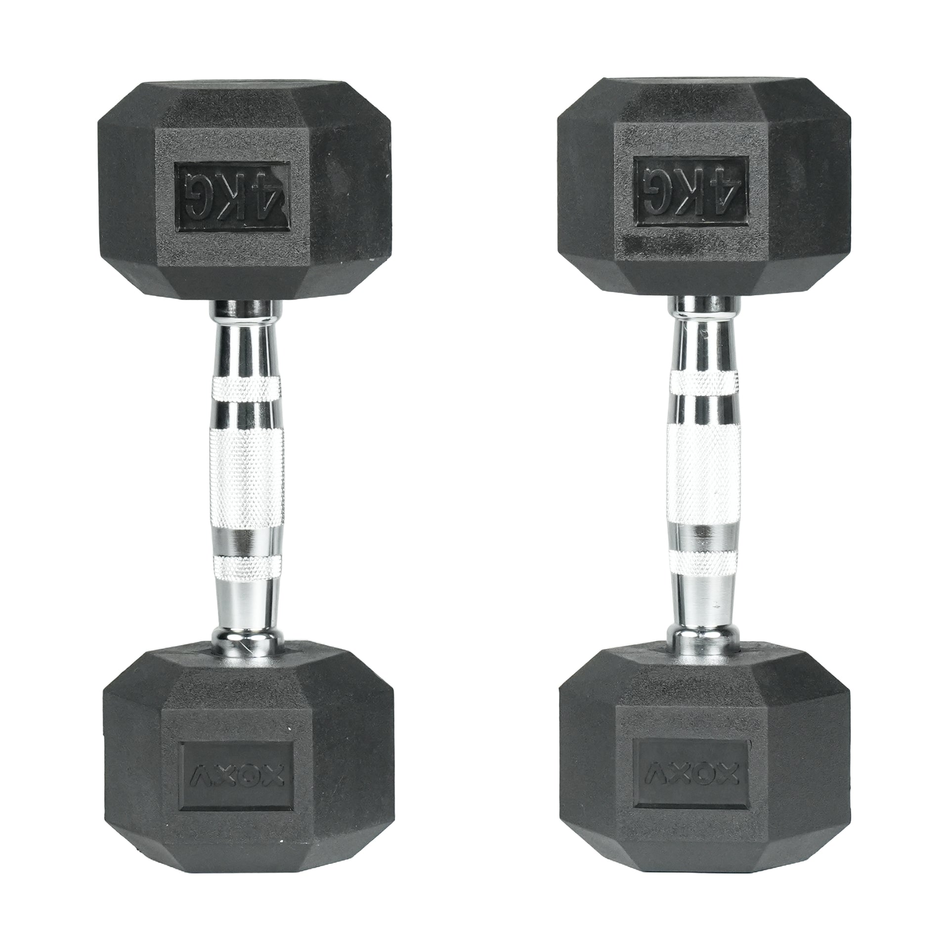 Hex Rubber Coated Dumbbell 4KG | Pair | Axox Fitness