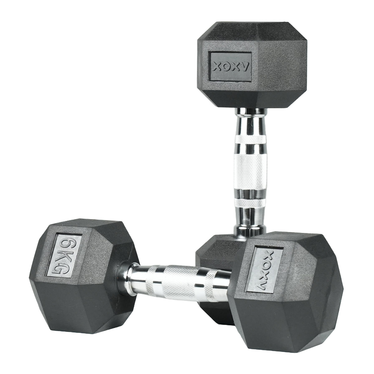 Hex Rubber Coated Dumbbell - 6KG 