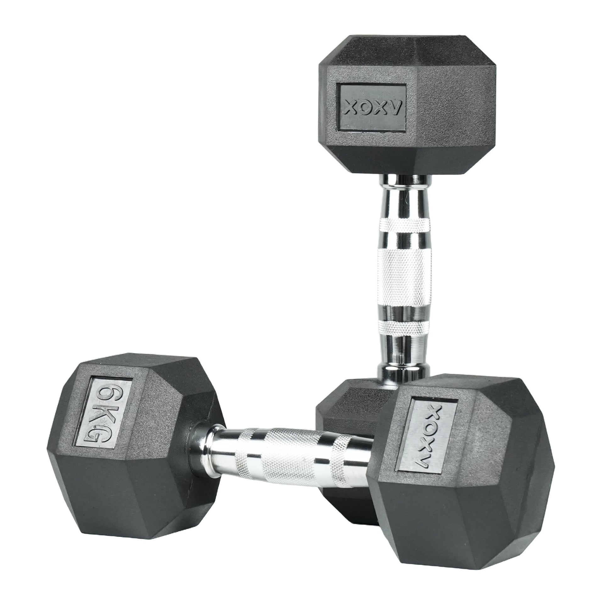 Hex Rubber Coated Dumbbell - 6KG 
