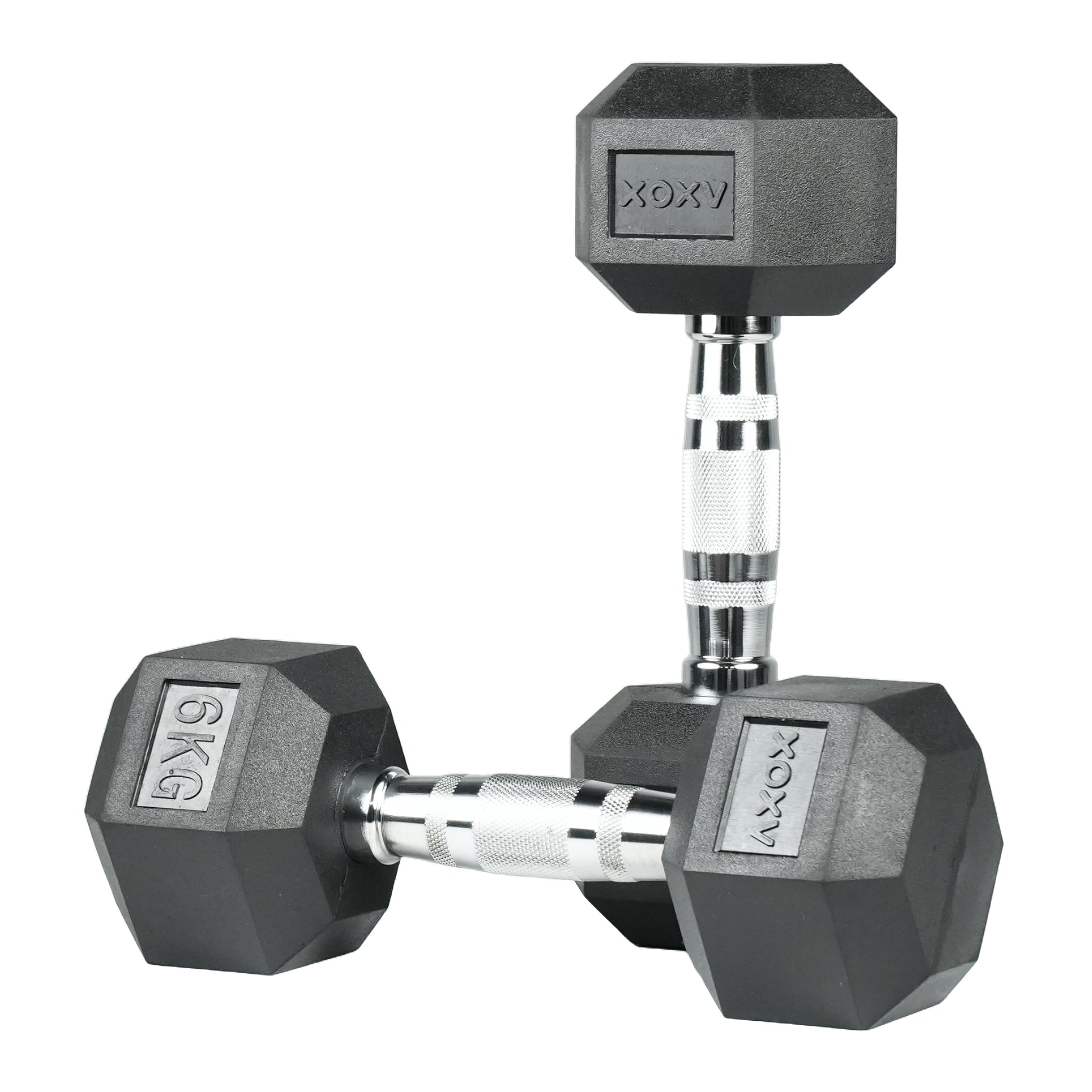 Hex Rubber Coated Dumbbell - 6KG 