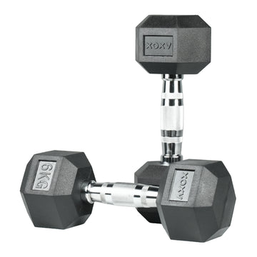 Hex Rubber Coated Dumbbell - 6KG 