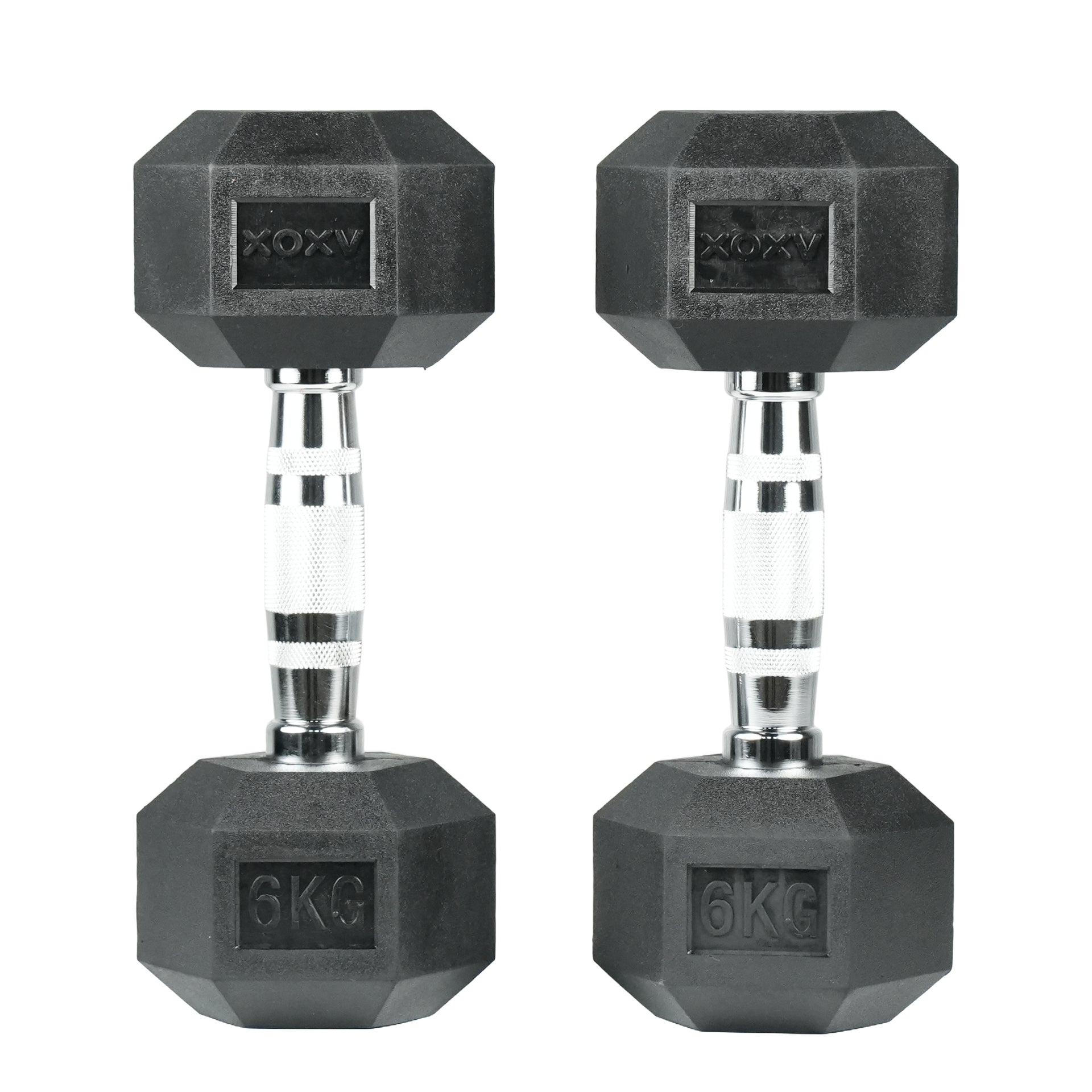 Hex Rubber Coated Dumbbell 6KG | Pair | Axox Fitness