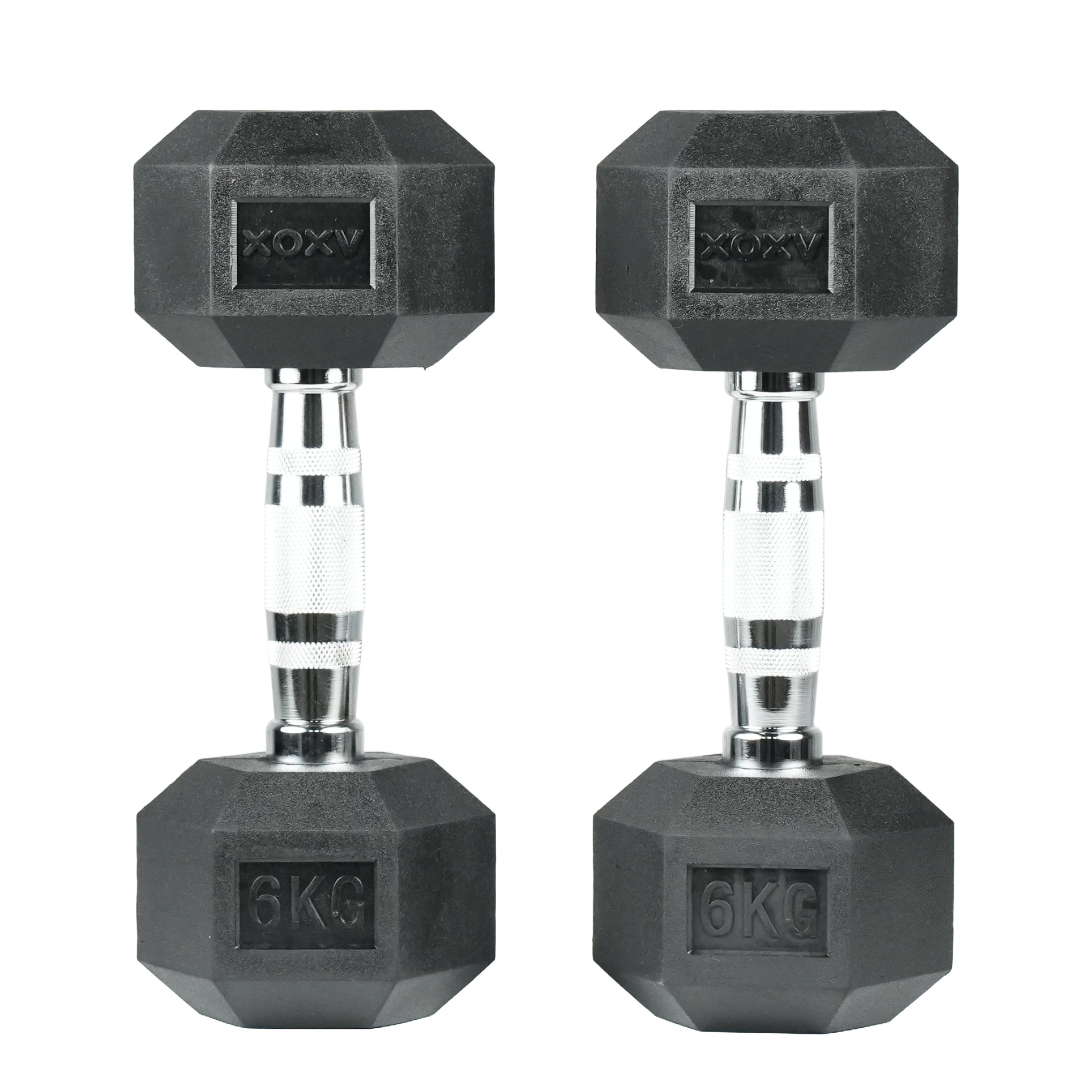 Hex Rubber Coated Dumbbell 6KG | Pair | Axox Fitness