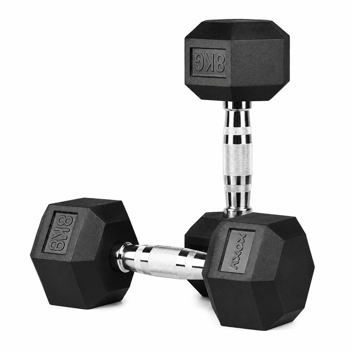 Axox Fitness Hex Rubber Coated Dumbbell – 8KG (Pair)