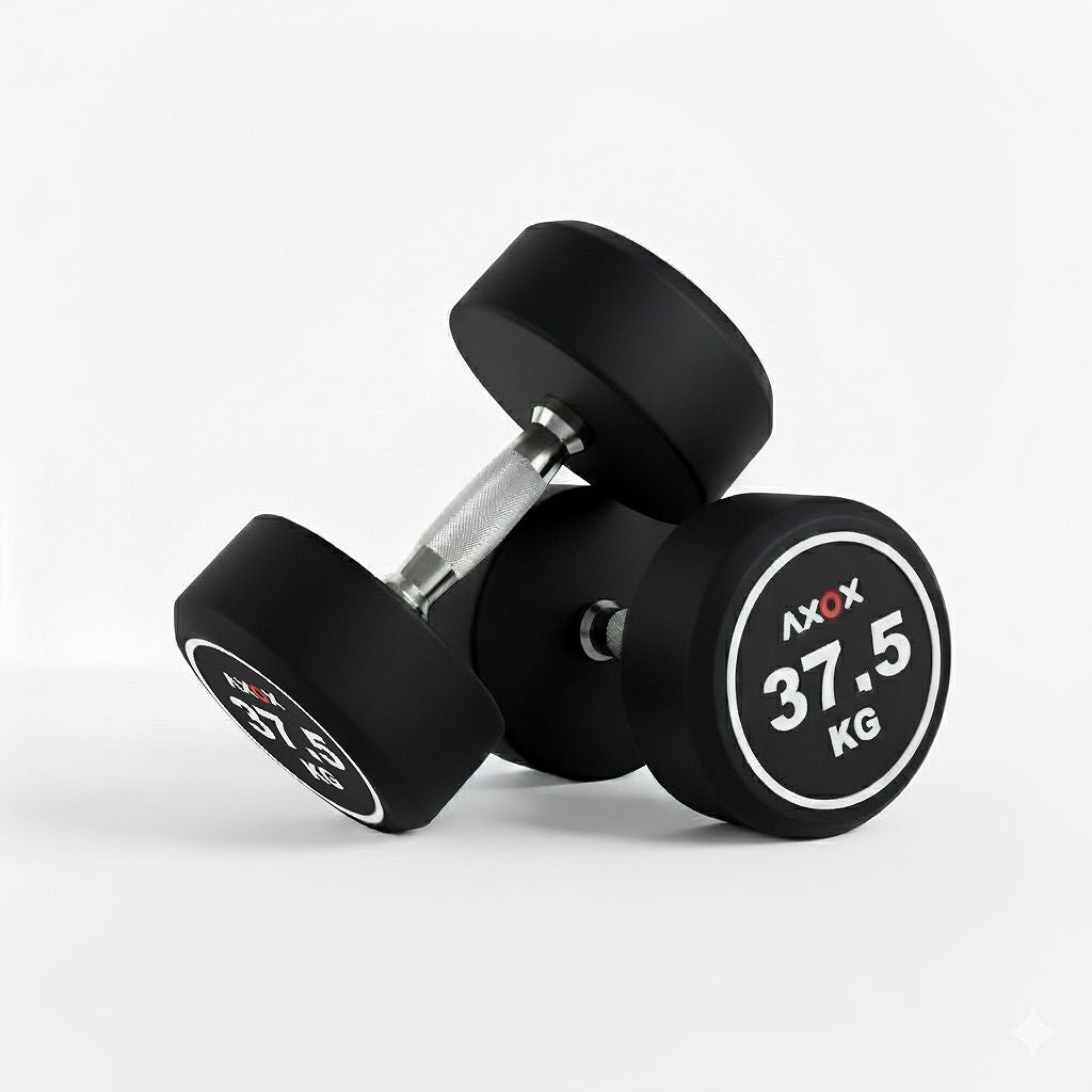 Round Rubber Dumbbell - Pair 37.5kg