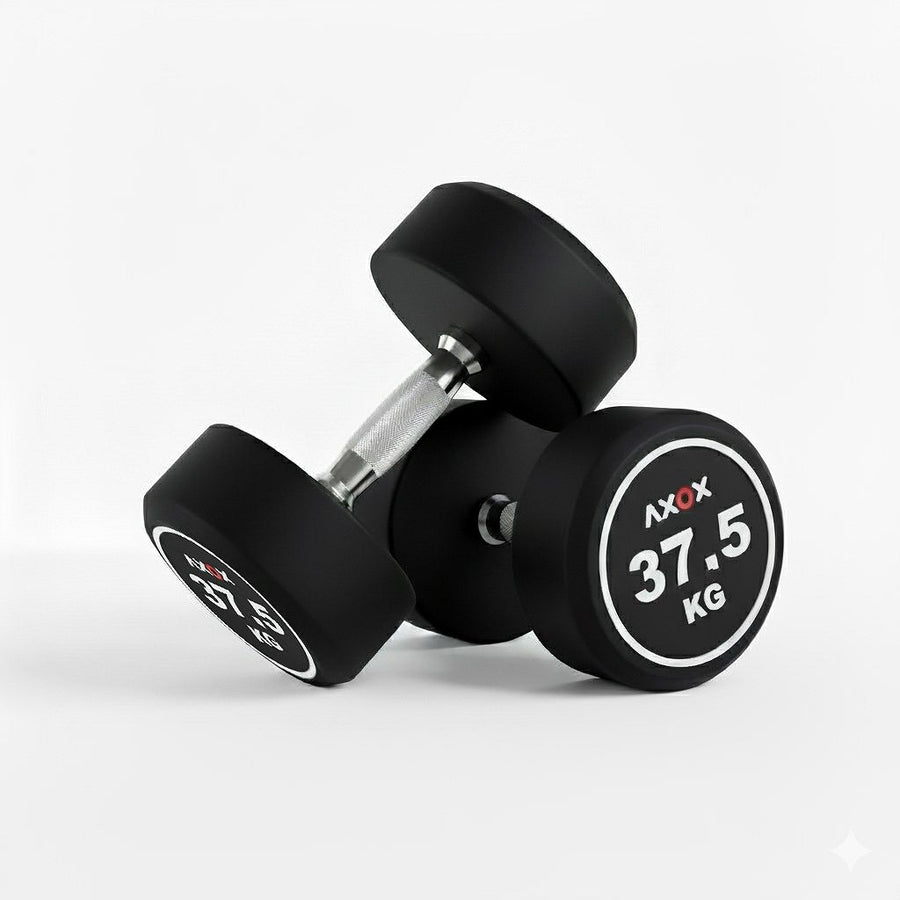 Round Rubber Dumbbell - Pair 37.5kg