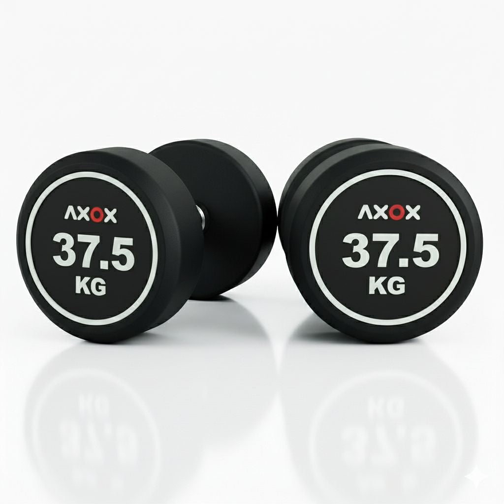 Round Rubber Dumbbell - Pair 37.5kg