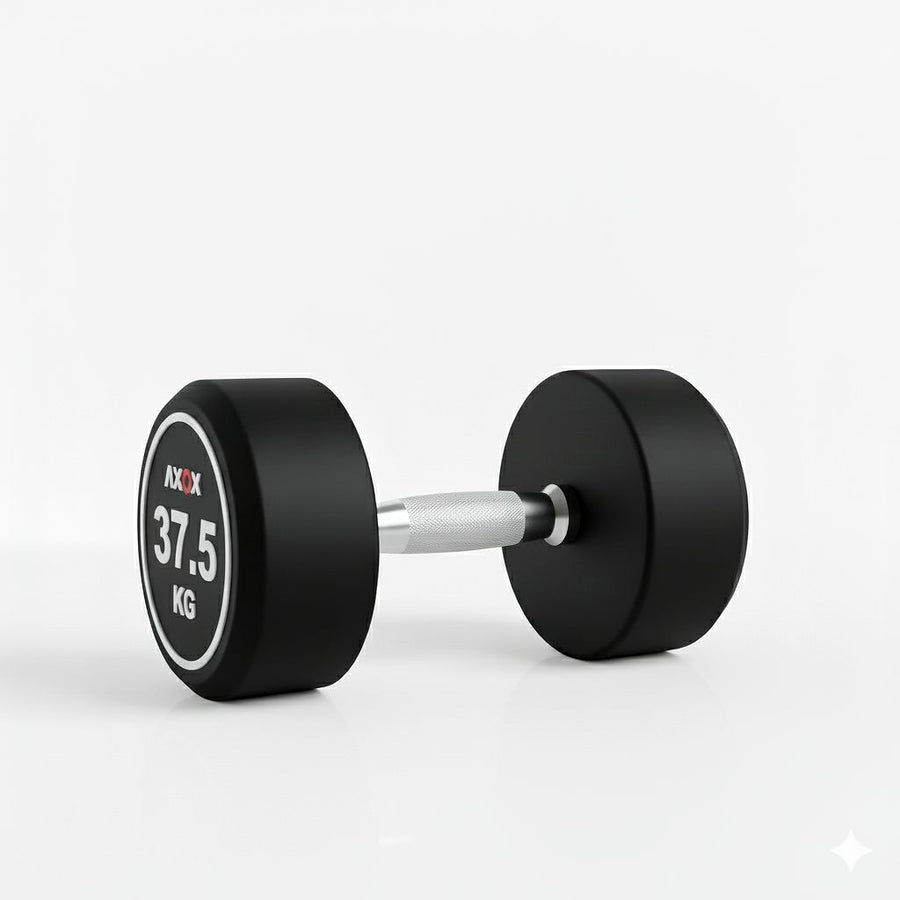 Round Rubber Dumbbell - Pair 37.5kg