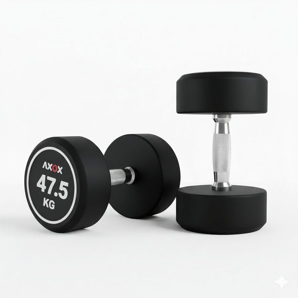 Round Rubber Dumbbell - Pair 47.5kg