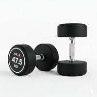 Round Rubber Dumbbell - Pair 47.5kg