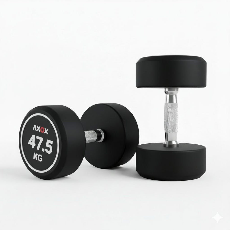 Round Rubber Dumbbell - Pair 47.5kg