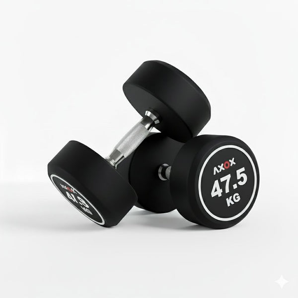 Round Rubber Dumbbell - Pair 47.5kg
