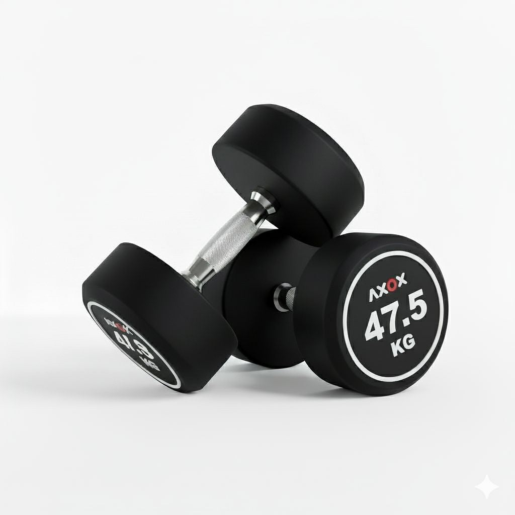 Round Rubber Dumbbell - Pair 47.5kg