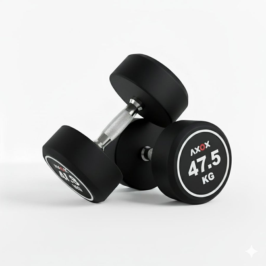 Round Rubber Dumbbell - Pair 47.5kg