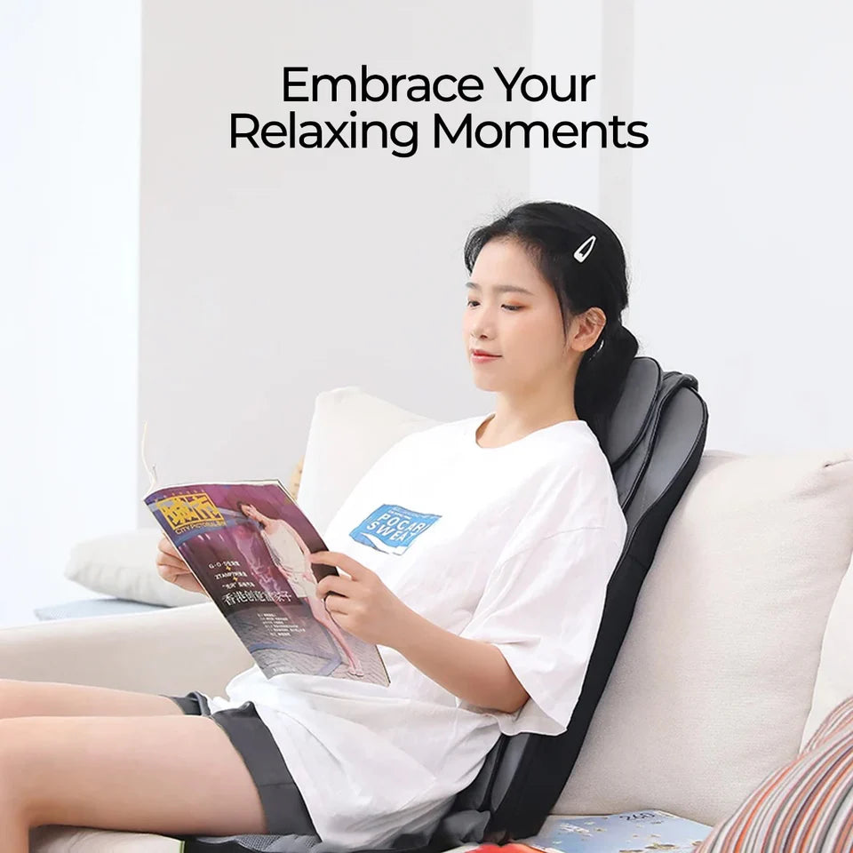 Lumbolux Mobile Seat Massager - Back, Shoulder & Neck Relief, 16 Heads, Heat, Vibration & Kneading