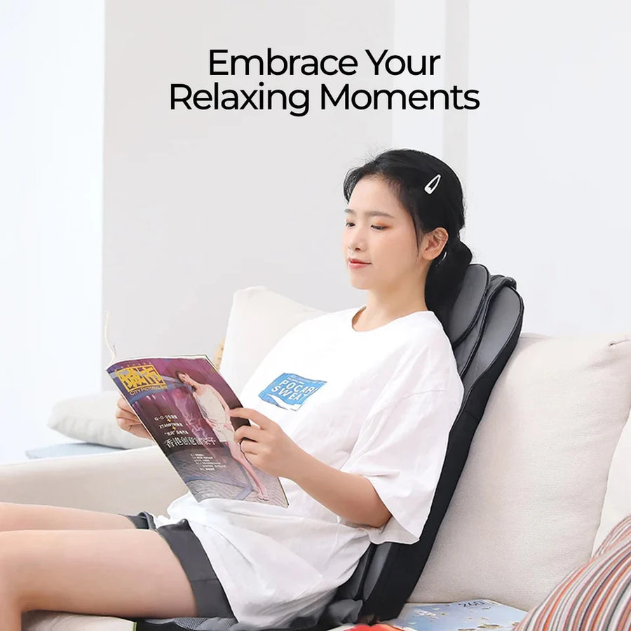 Lumbolux Mobile Seat Massager - Back, Shoulder & Neck Relief, 16 Heads, Heat, Vibration & Kneading