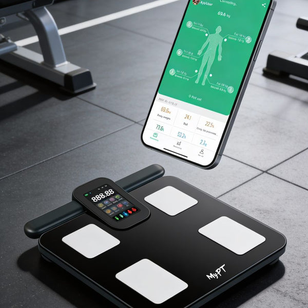 MyPT Smart Body Composition Scale | 8-Electrode | 43 Body Metrics | Black