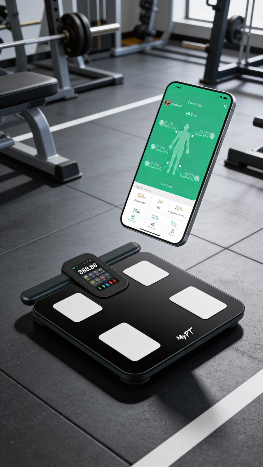 MyPT Smart Transformation Bundle | Body Composition Scale + Smart Nutrition Kitchen Scale | Bluetooth App Sync | BMI, Body Fat, Muscle & Calorie Tracking