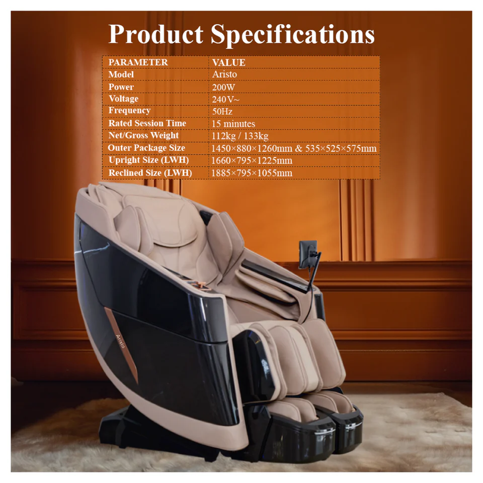 Sereno First Class Massage Chair - AI Body Scan, Zero Gravity, Beige