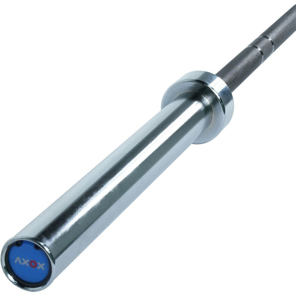 Axox Fitness Olympic Bar | Black Grip With Silver Sleeves | 220cm