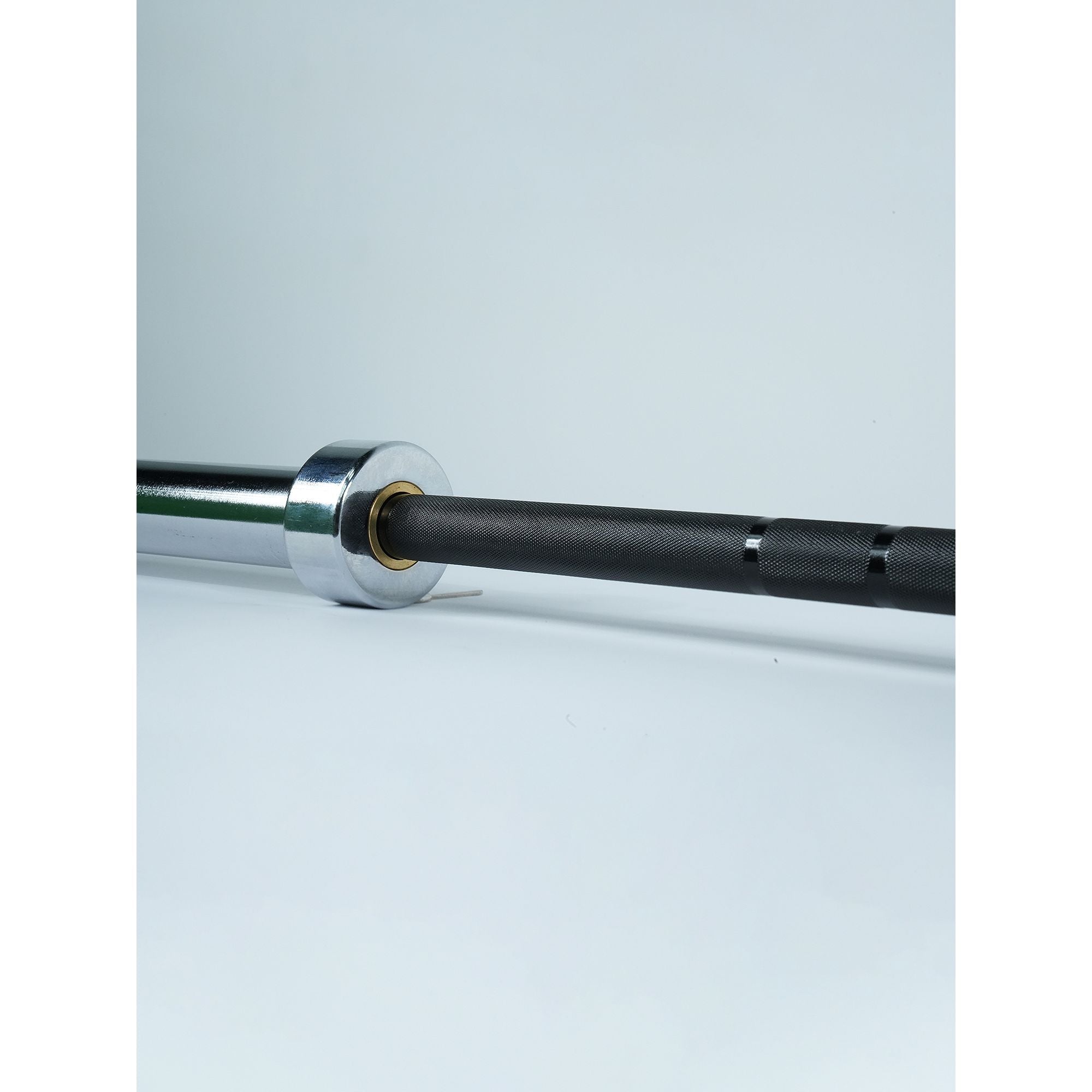 Axox Fitness Olympic Bar | Black Grip With Silver Sleeves | 220cm