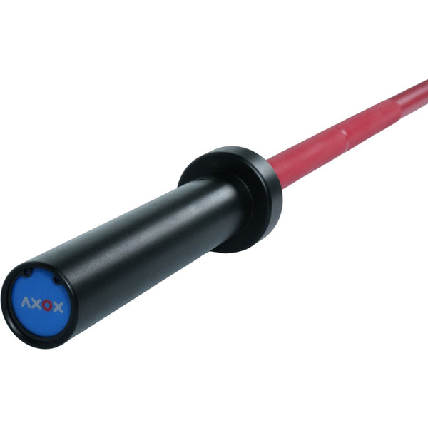 Axox Fitness Olympic Bar – Red Grip With Black Sleeve | 183cm