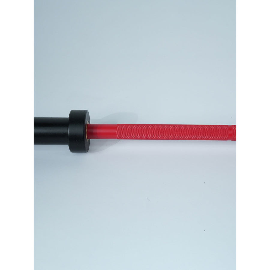 Axox Fitness Olympic Bar – Red Grip With Black Sleeve | 183cm