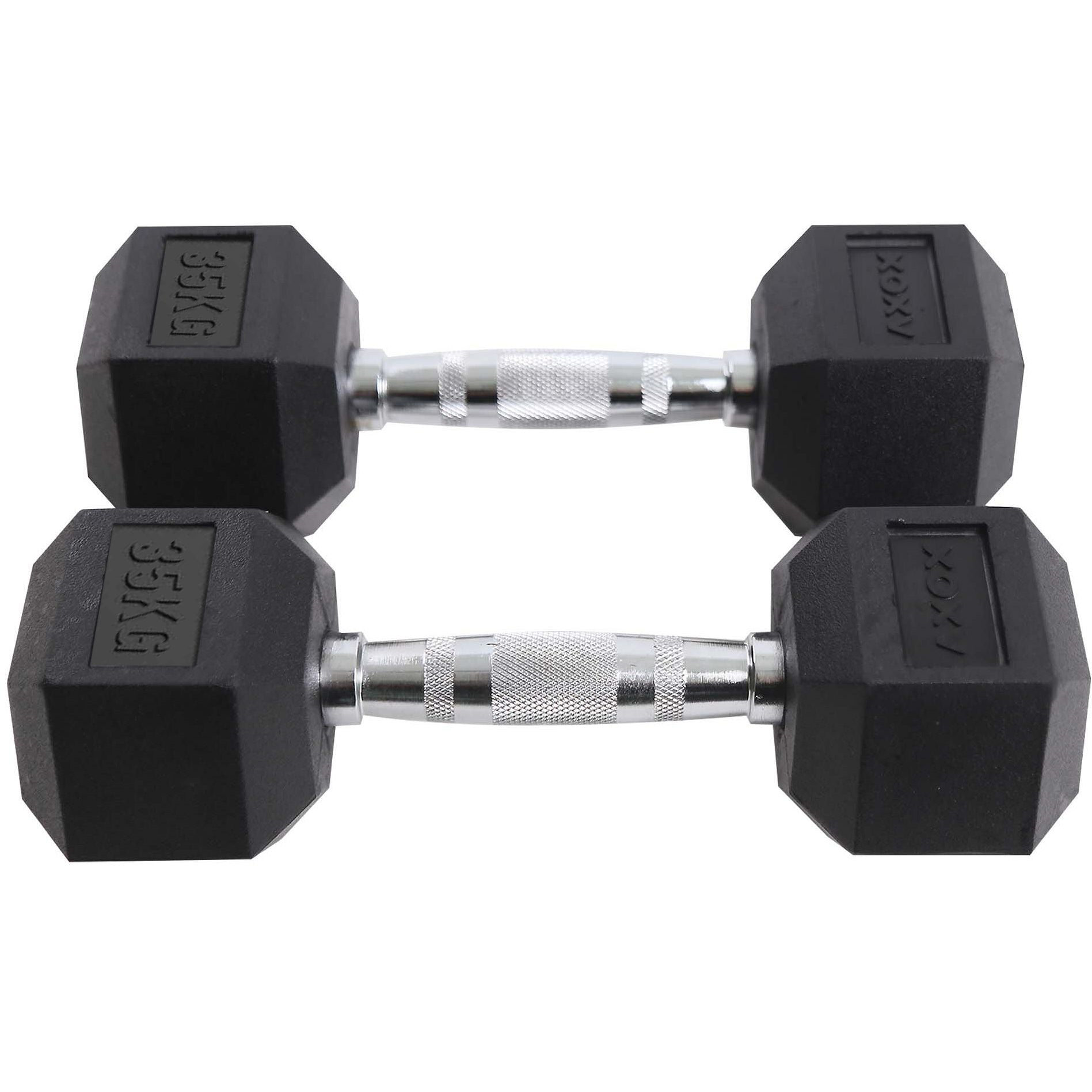 Rubber Coated Hex Dumbbell Set | 27.5kg - 50kg