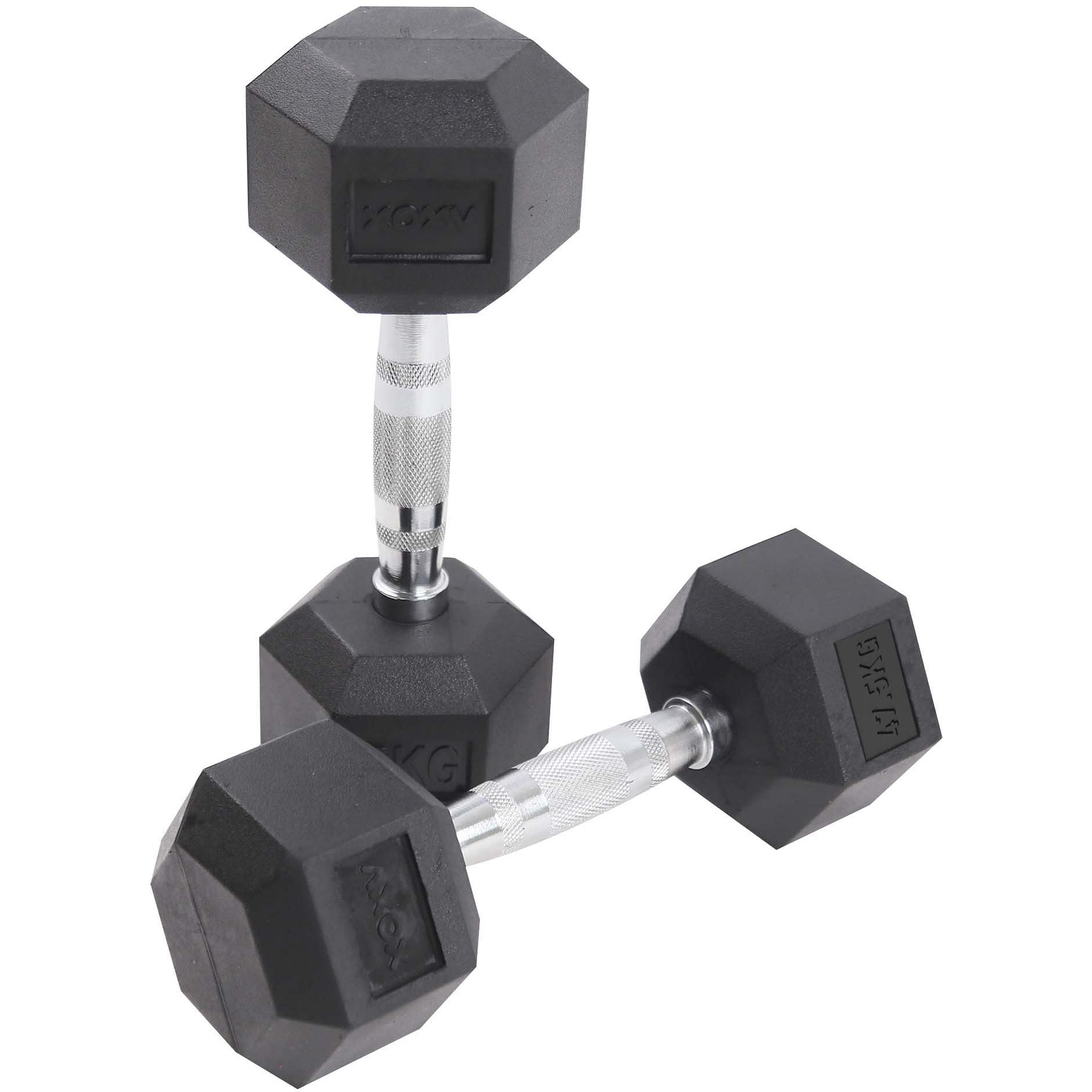 Rubber Coated Hex Dumbbell Set | 27.5kg - 50kg