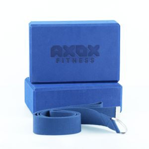 Axox Fitness Yoga Set – EVA Foam Brick & Stretch Strap | Beginner to Advanced