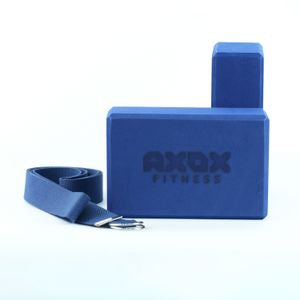 Axox Fitness Yoga Set – EVA Foam Brick & Stretch Strap | Beginner to Advanced
