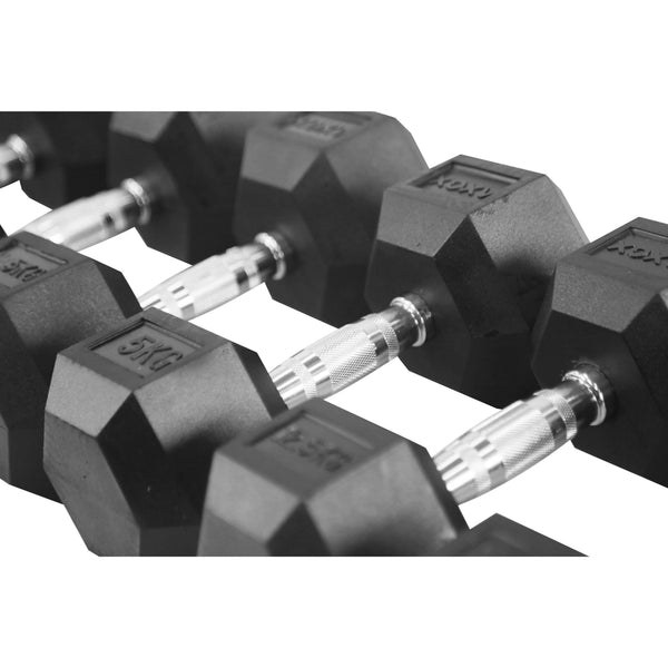 Rubber Coated Hex Dumbbell Set | 1kg - 10kg