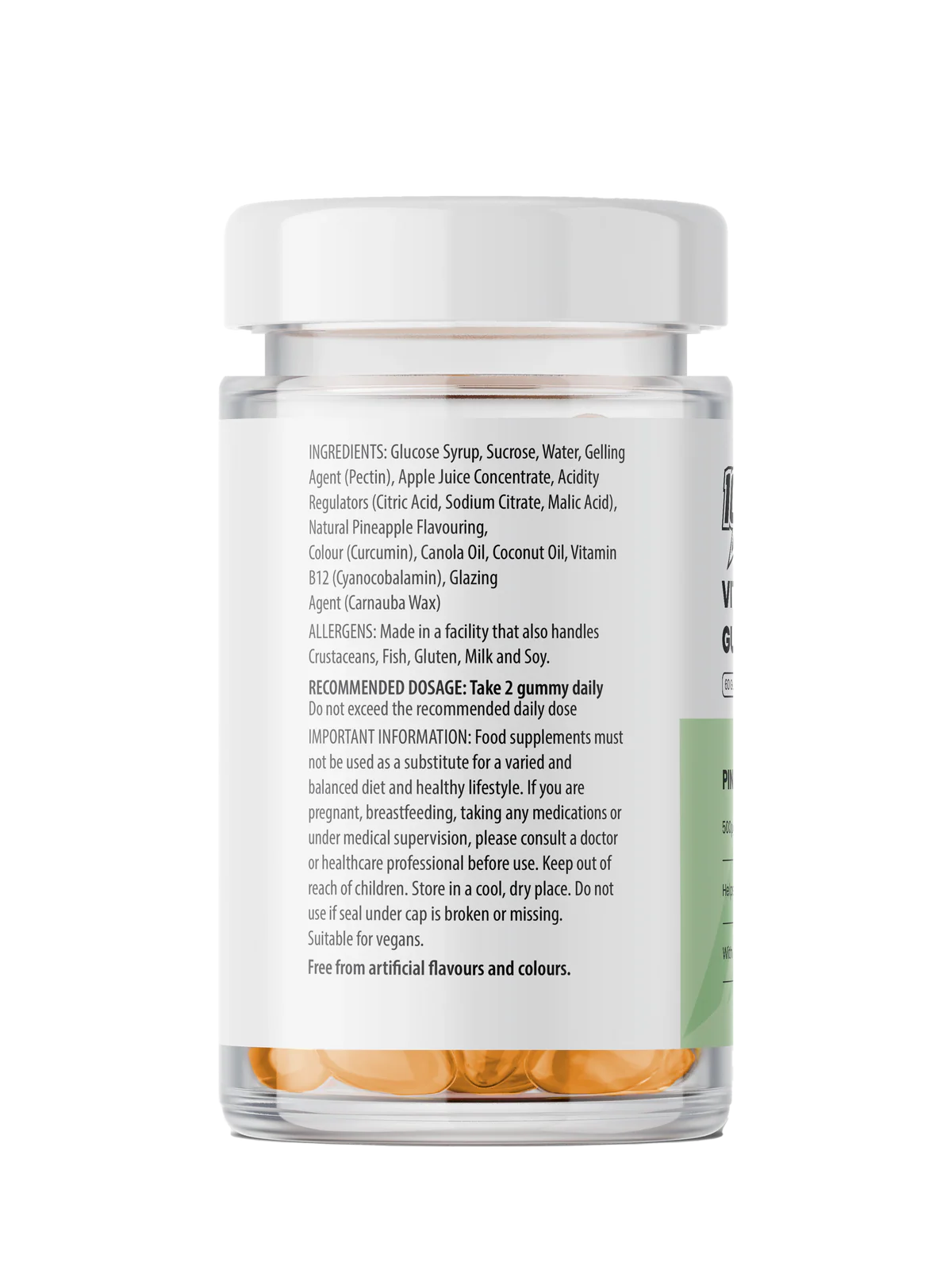 10X Vitamin B12 Gummies | High Strength B12 Energy Supplement | 60 Gummies | Vegan | Supports Energy, Focus & Immune System | Pineapple Flavor